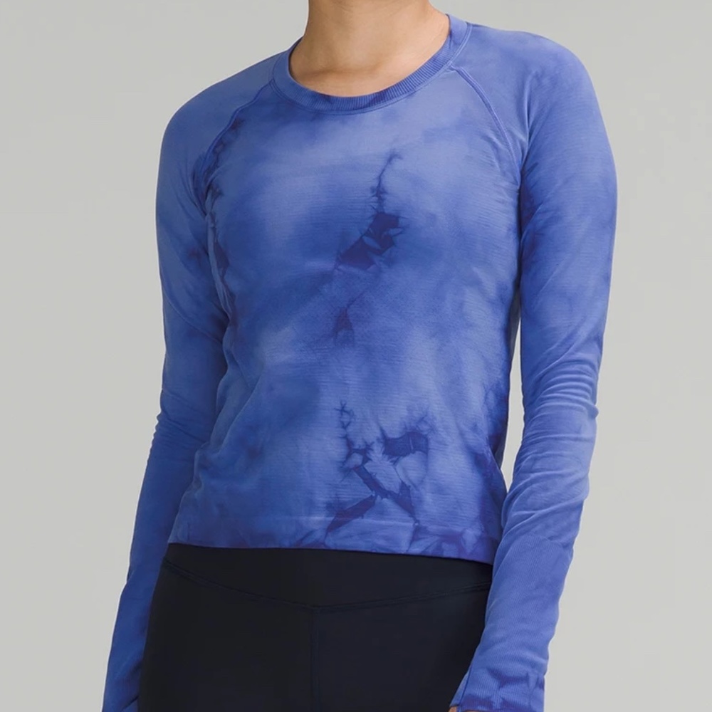 Lululemon psychic marble dye long sleeve swiftly race length size 0